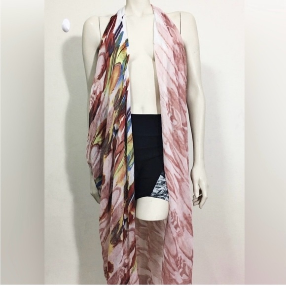 Subtle Luxury Accessories - Multicolor Abstract Print Scarf coverup